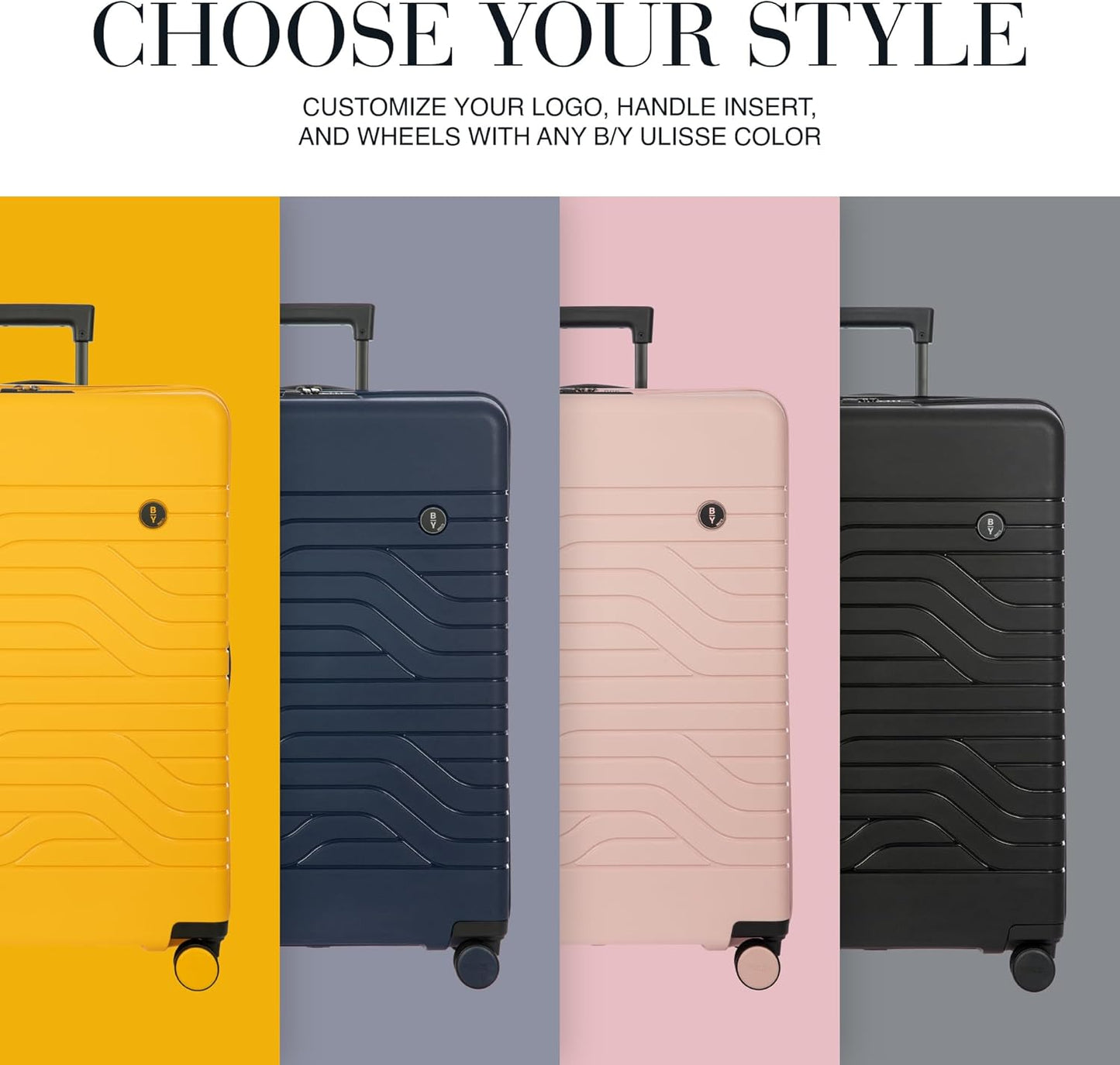 Bric's B|Y Ulisse Spinner Suitcase, Expandable Hard Shell Luggage with TSA Lock and Smooth 360° Wheels 28" – Pearl Pink