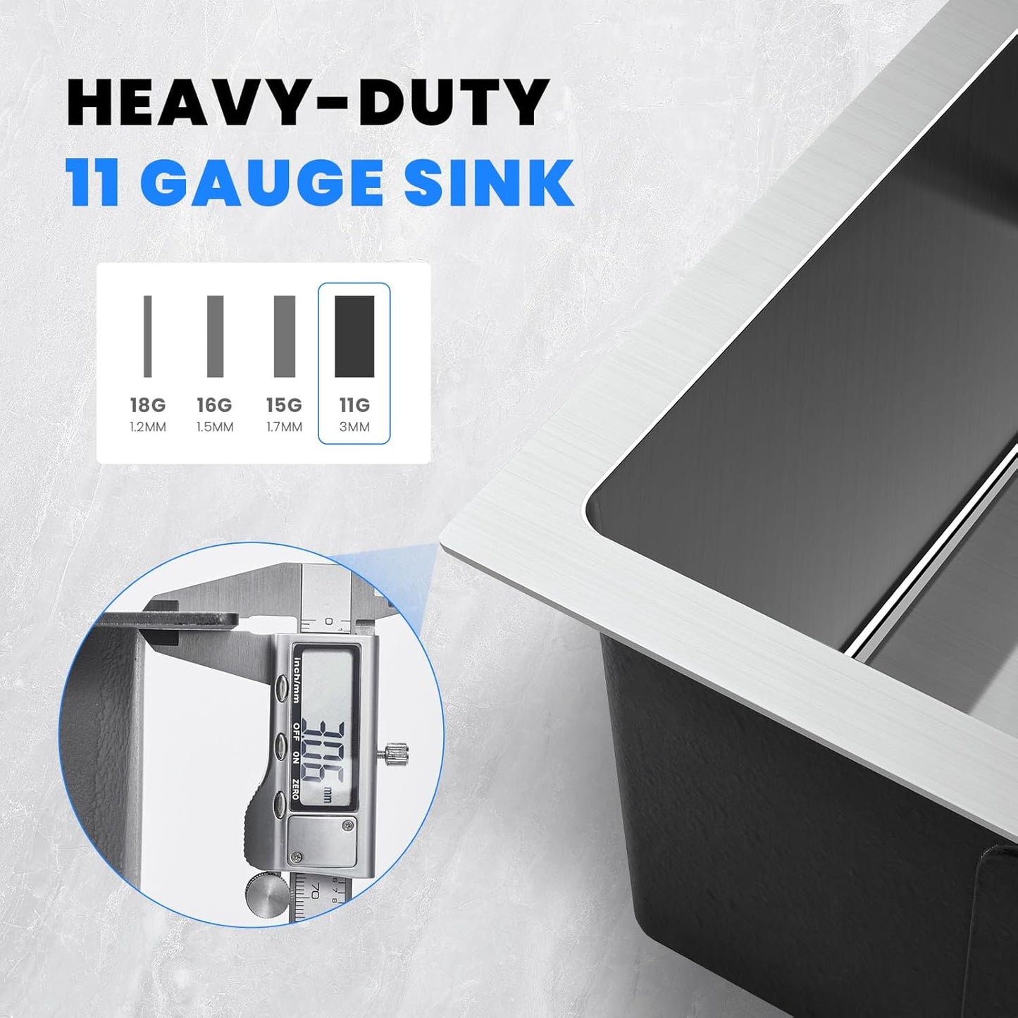 POPFLY 15x17 Inch Undermount Bar Prep Sink, 15” Undermount Rectangle Kitchen Sink, 304 Stainless Steel Single Bowl Small Kitchen Rv Sinks, Brushed