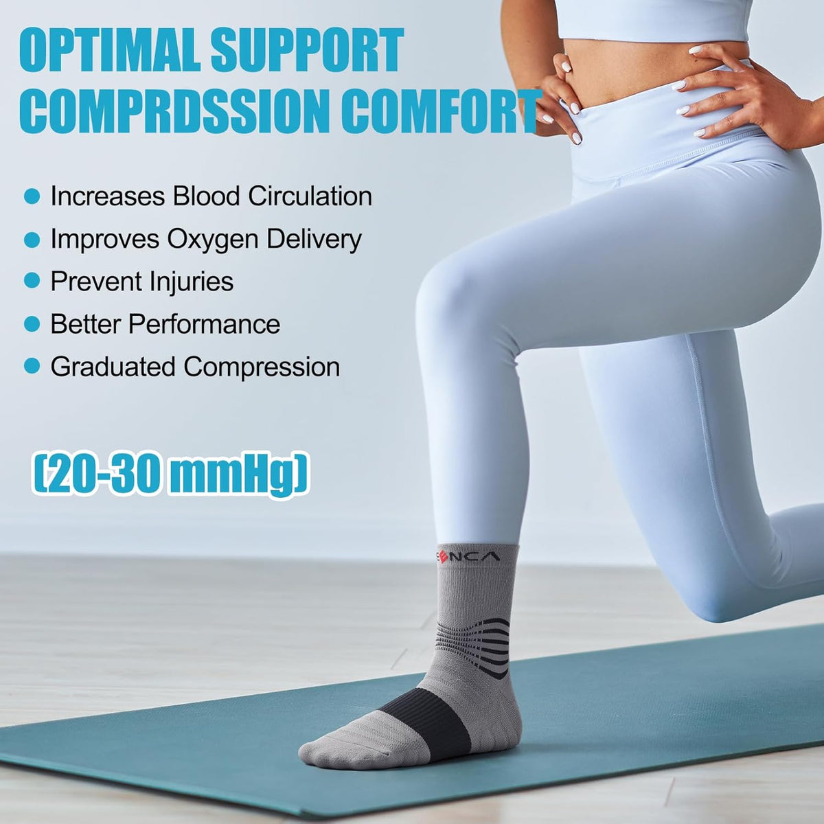 NEENCA Medical Compression Socks, Ankle Compression Stockings for Injury Recovery & Pain Relief, Sports Protection. 20-30mmHg