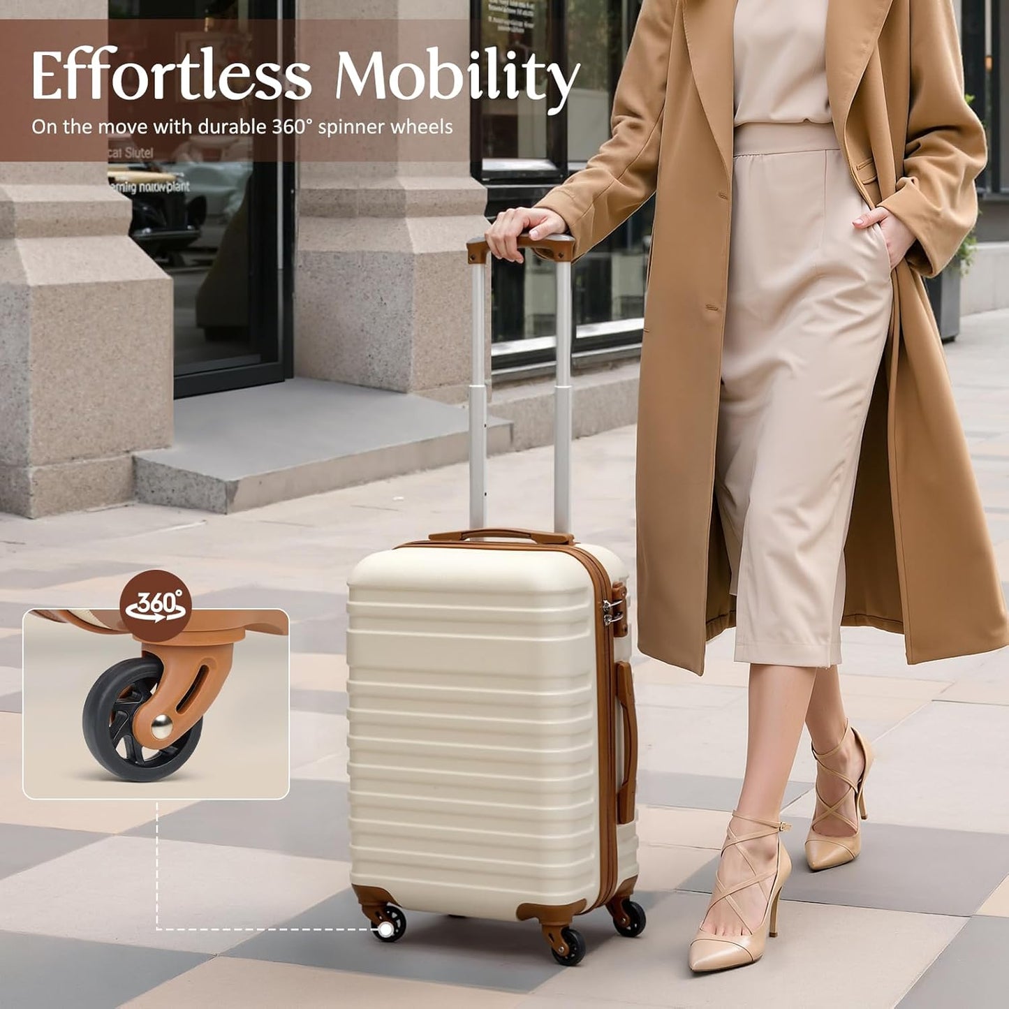 Coolife Luggage Sets Suitcase Set 3 Piece Luggage Set Carry On Hardside Luggage with TSA Lock Spinner Wheels (Navy, 3 piece set (BP/TB/20))