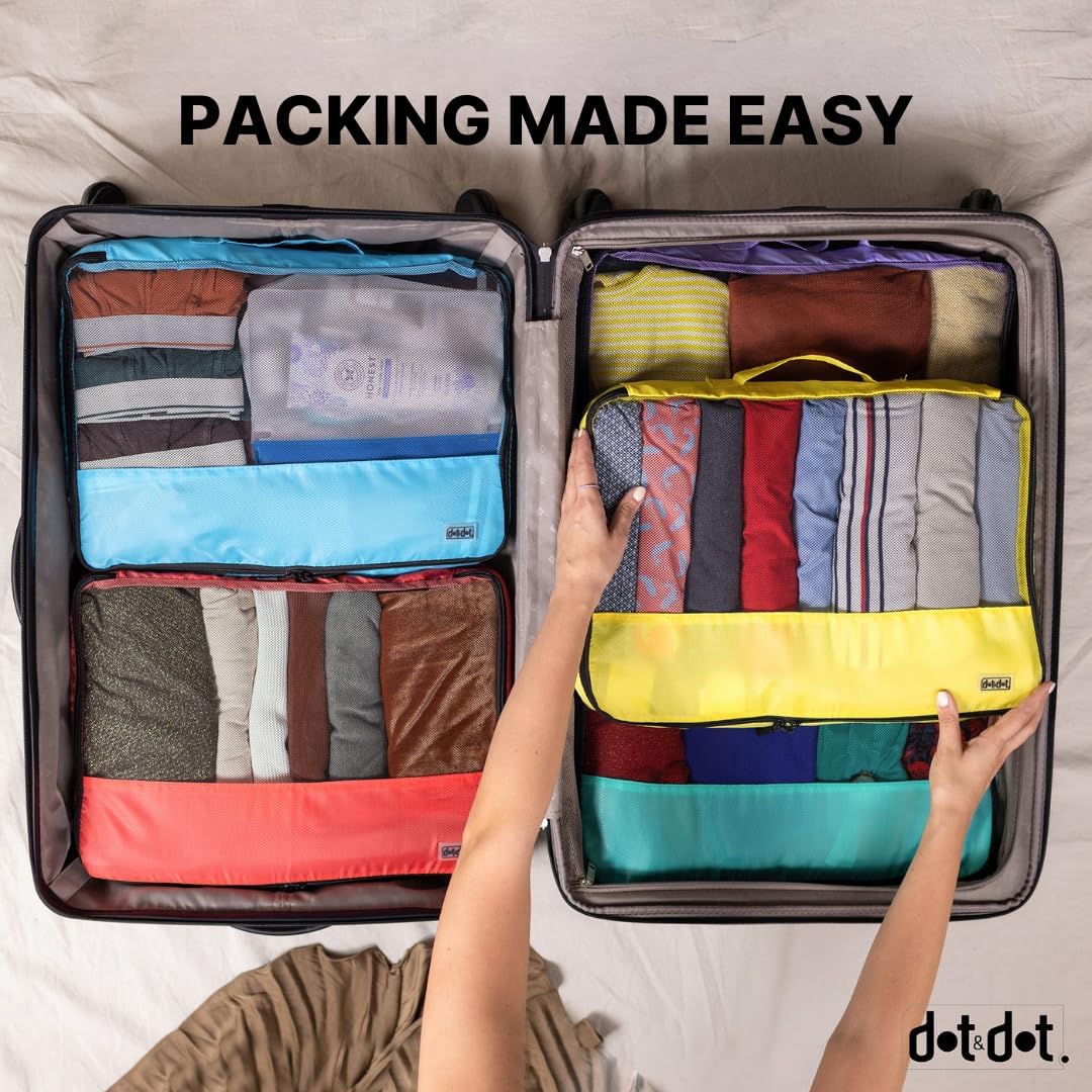 Medium Packing Cubes for Suitcases - 5 Pcs set of Packing Cubes for Travel Carry on Suitcase Organizer Bags - Travel Cubes Organizer Bags for Luggage