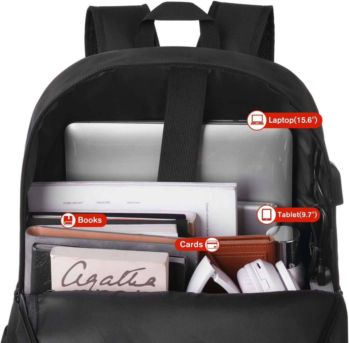 School Backpack 3PCS Sets for Teens Lightweight Bookbag with Lunch Bag Pencil Case for Middle School High School College