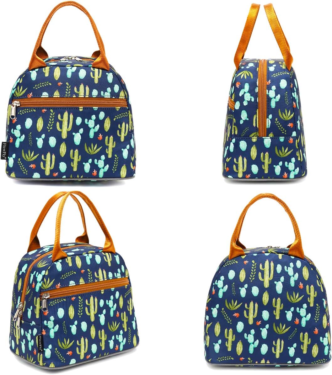 FlowFly Insulated Lunch Cooler Bag - Tote Bag Organizer for Women/Men, Cactus