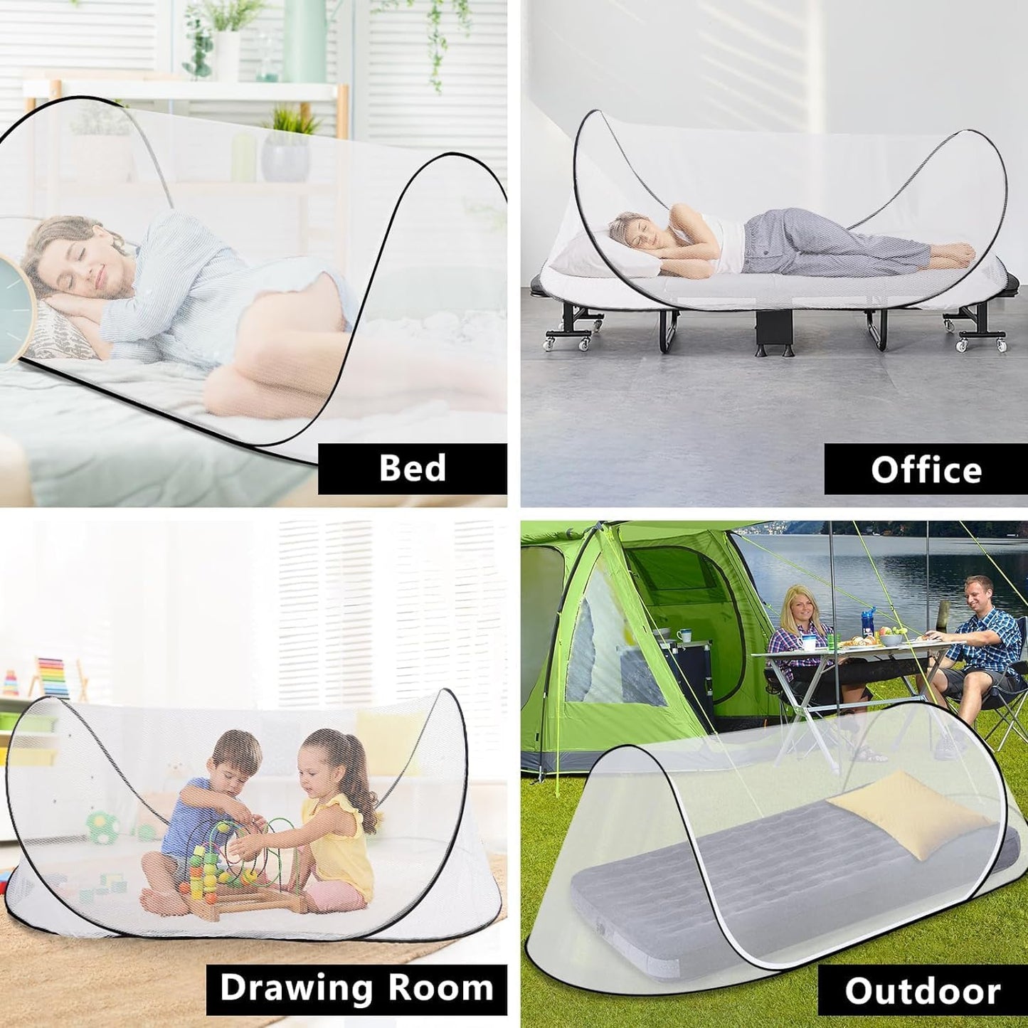 SuperDen Pop Up Mosquito Net, Foldable Mosquito Net Tent for Bed Camping Travel Patio,Portable Mosquito Tent Pop Up Outdoor (1 PCS)