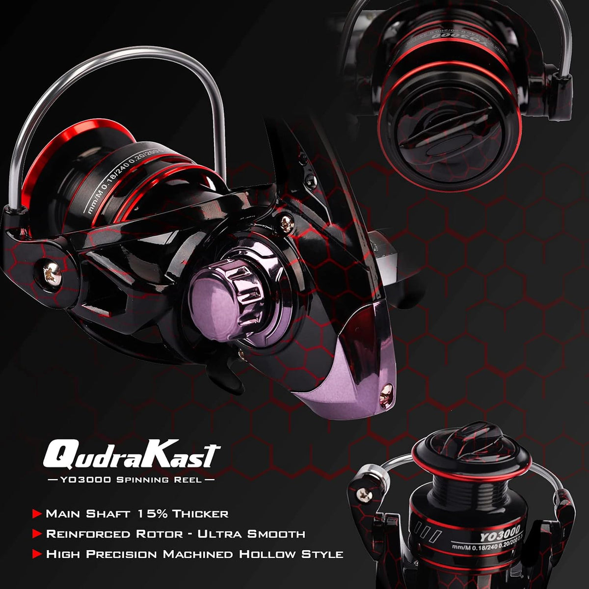 Fishing Rod and Reel Combos, Unique Design with X-Warping Painting, Carbon Fiber Telescopic Fishing Rod with Reel Combo Kit with Tackle Box, Best Gift for Fishing Beginner and Angler