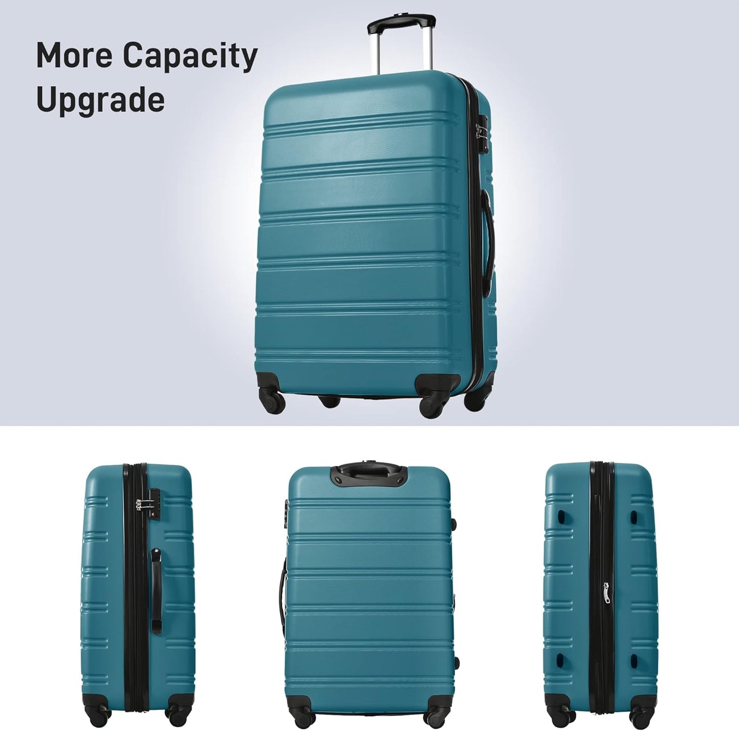 Merax Luggage sets of 13 Piece 16 20 20 28 IN Carry on Luggage Hard Case Green Luggage Expandable Checked Luggage Suitcase Set with Wheels