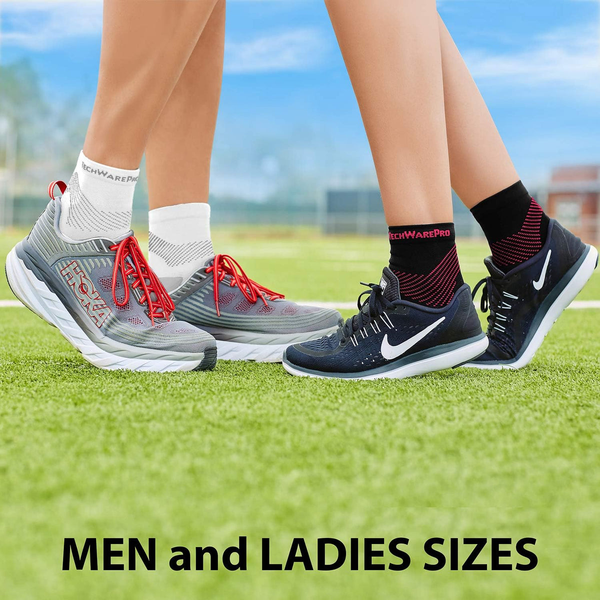 TechWare Pro Plantar Fasciitis Socks – Cushion Ankle Compression Socks Women & Men. Achilles Tendonitis Brace & Arch Support