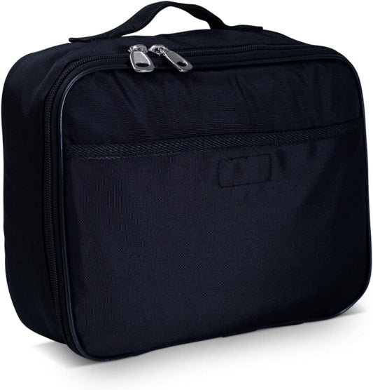 Fenrici Black Lunch Box for Boys, Girls, Kids, Teens, Men, Women Insulated Lunch Bag, Soft Sided Compartments, Spacious, BPA Free, Food Safe, 10.8in x 8.5in x 2.8in, Black