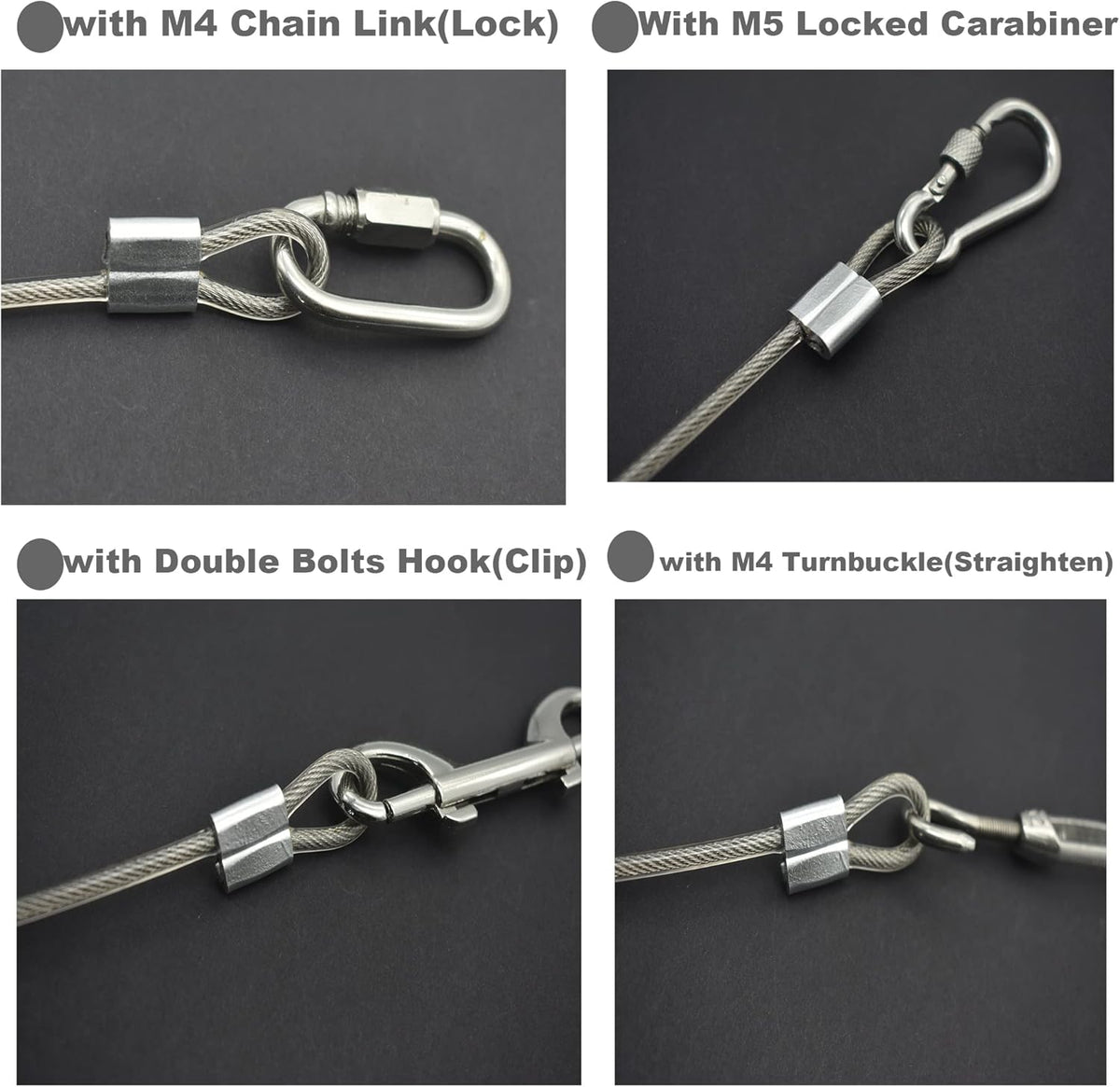 10 Pcs 2mm Wire 12 inch Vinyl Coated Stainless Steel Cable with Loops Short Wire Rope Lanyard Lock Security Chain Link for Outdoor Gates, Clear(2mm x 12inch)