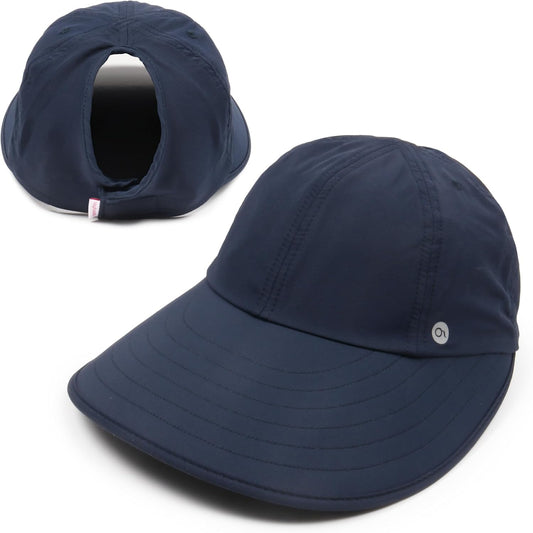 Ponyflo Sunblocker Wide Brim Hat - Oprah Awards Best Sun Hat - UV 50 Protection - Ponytail Sunhat for Women