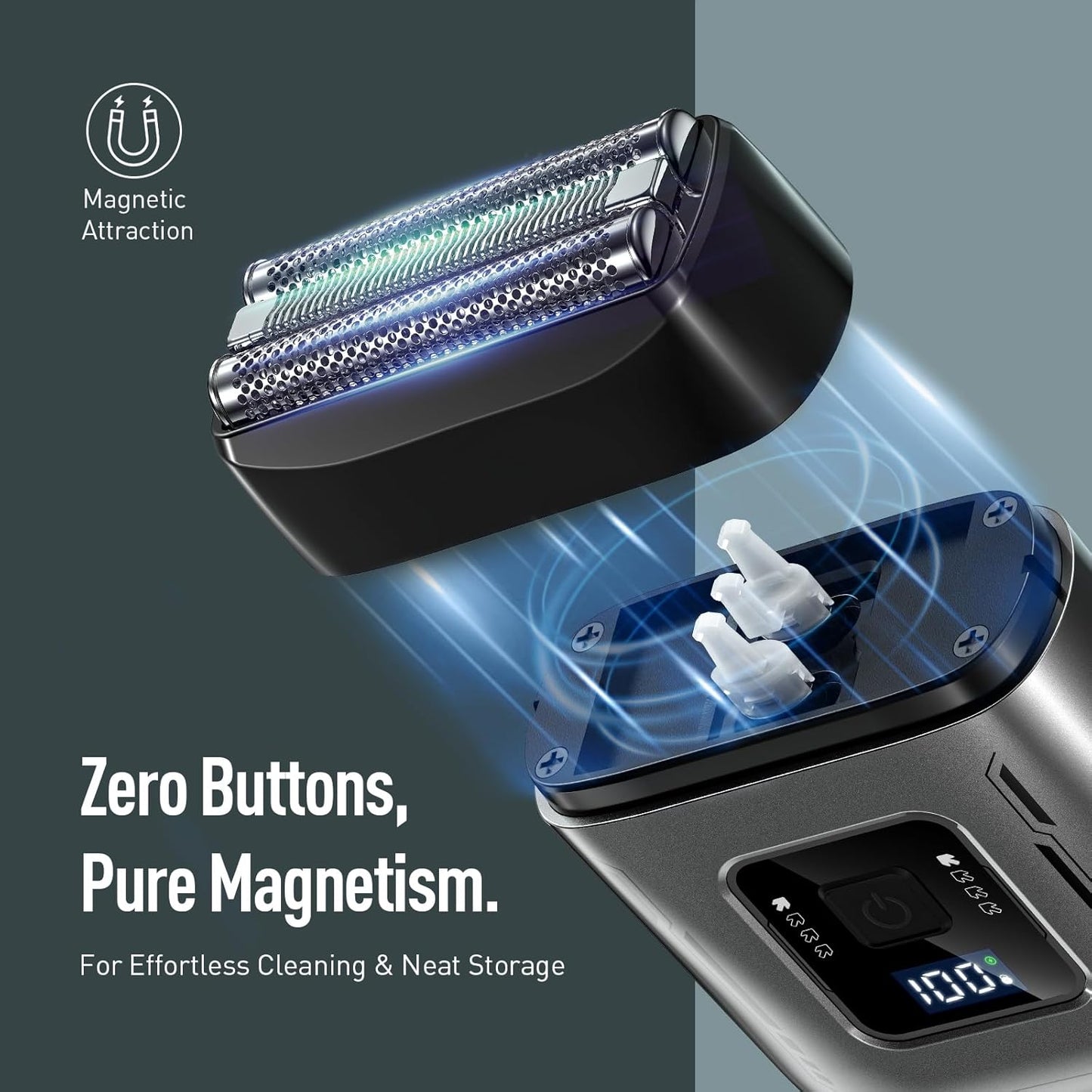 Professional Foil Shaver for Men: Cordless Electric Razor with High-Speed Dual Blades, Rechargeable USB-C, IPX6 Travel-Friendly/Home Use & Waterproof