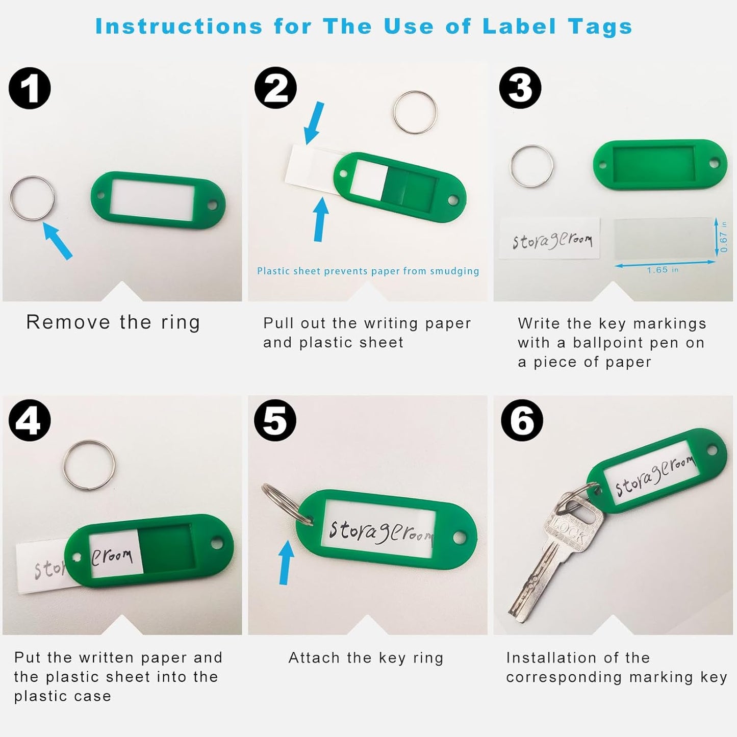 Portable Key Organizer Manager with Enlarged Window for Writing and Displaying More Text, Suitable for Warehouses, Offices, Schools, Homes, Etc (Key Marking and Management)