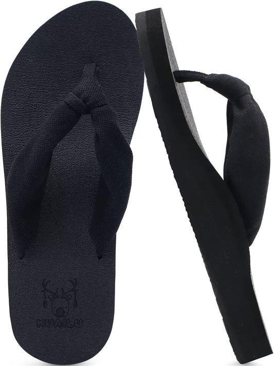 KuaiLu Flip Flops for Women with Arch Support Yoga Mat Comfortable Summer Beach Walking Thong Cushion Sandals Slip On Indoor Outdoor