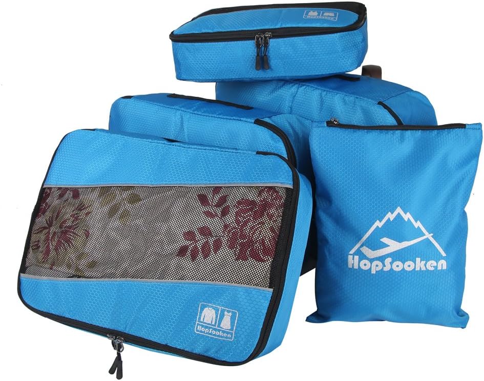 5 Set Packing Cubes for Travel Large Suitcase Luggage Organizer Bags Travel Accessories Vacation 4 Cubes 1 Laundry Pouch Bag