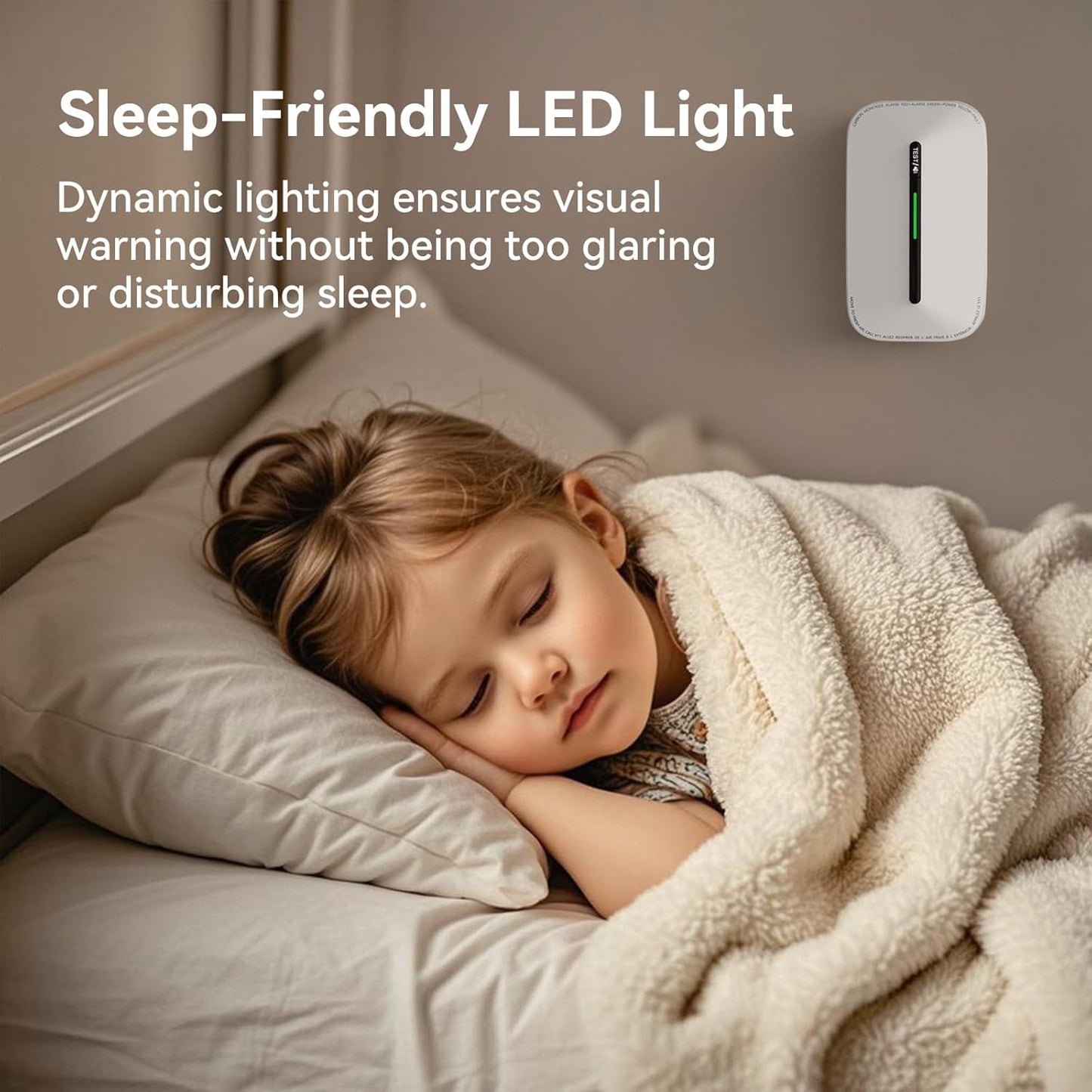 Jemay Carbon Monoxide Detector Plug in with 10 Year Battery Backup, Travel CO Detectors with Test-Button & Breathing Light, Portable AC Co Monitor Alarm for Home/RV/Rental Property, 2 Packs