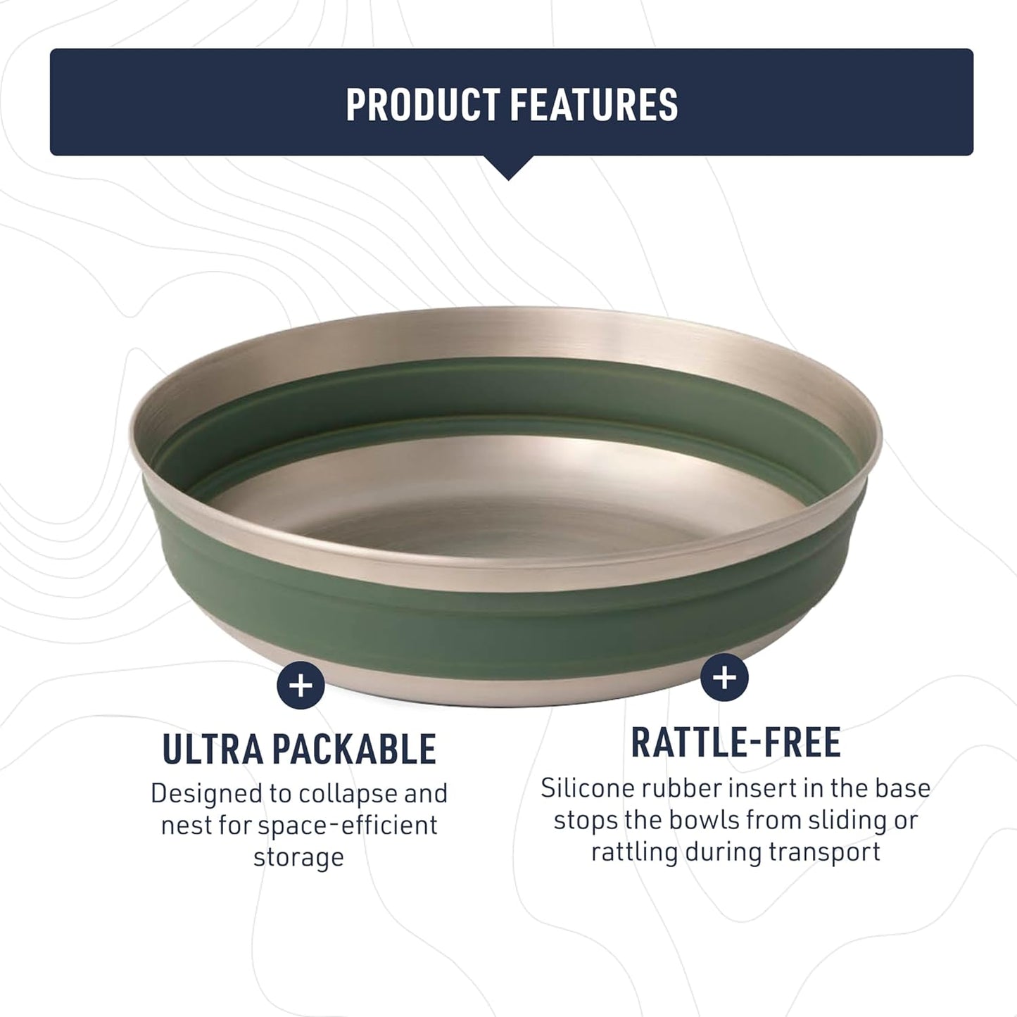 Sea to Summit Detour Stainless Steel Collapsible Bowl, Large (31 fl oz), Bombay Brown