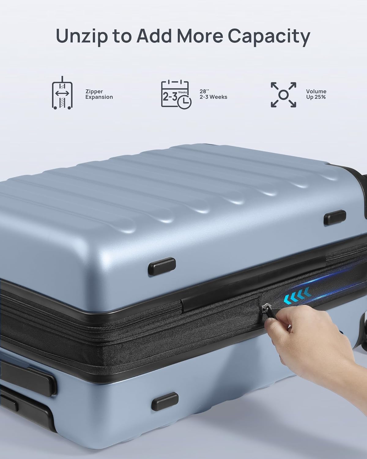 NINETYGO Large Checked Luggage 28 Inch, Checking In Luggage with Smooth Spinner Wheels, Expandable, Hard Shell PC Suitcase, Lightweight Travel Luggage, TSA Approved (Shadow, Rhine Max)