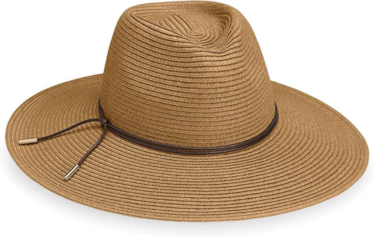 Wallaroo Hat Company Women’s Monetecito Fedora – UPF 50+ UV Protection, Wide Brim, Medium Size, Packable, Adjustable Sun Hat