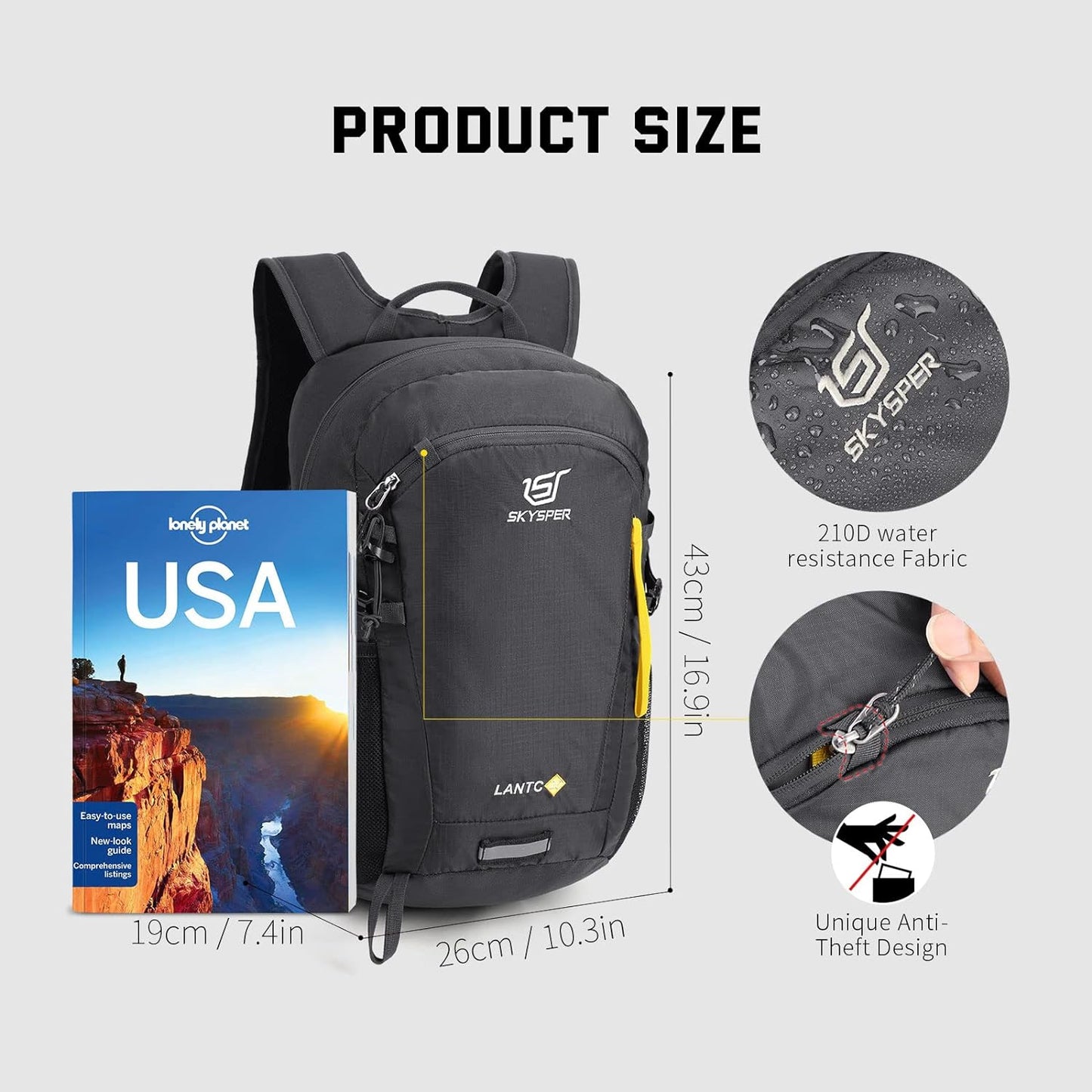 SKYSPER Small Hiking Backpack, 20L Lightweight Travel Backpacks Hiking Daypack for Women Men