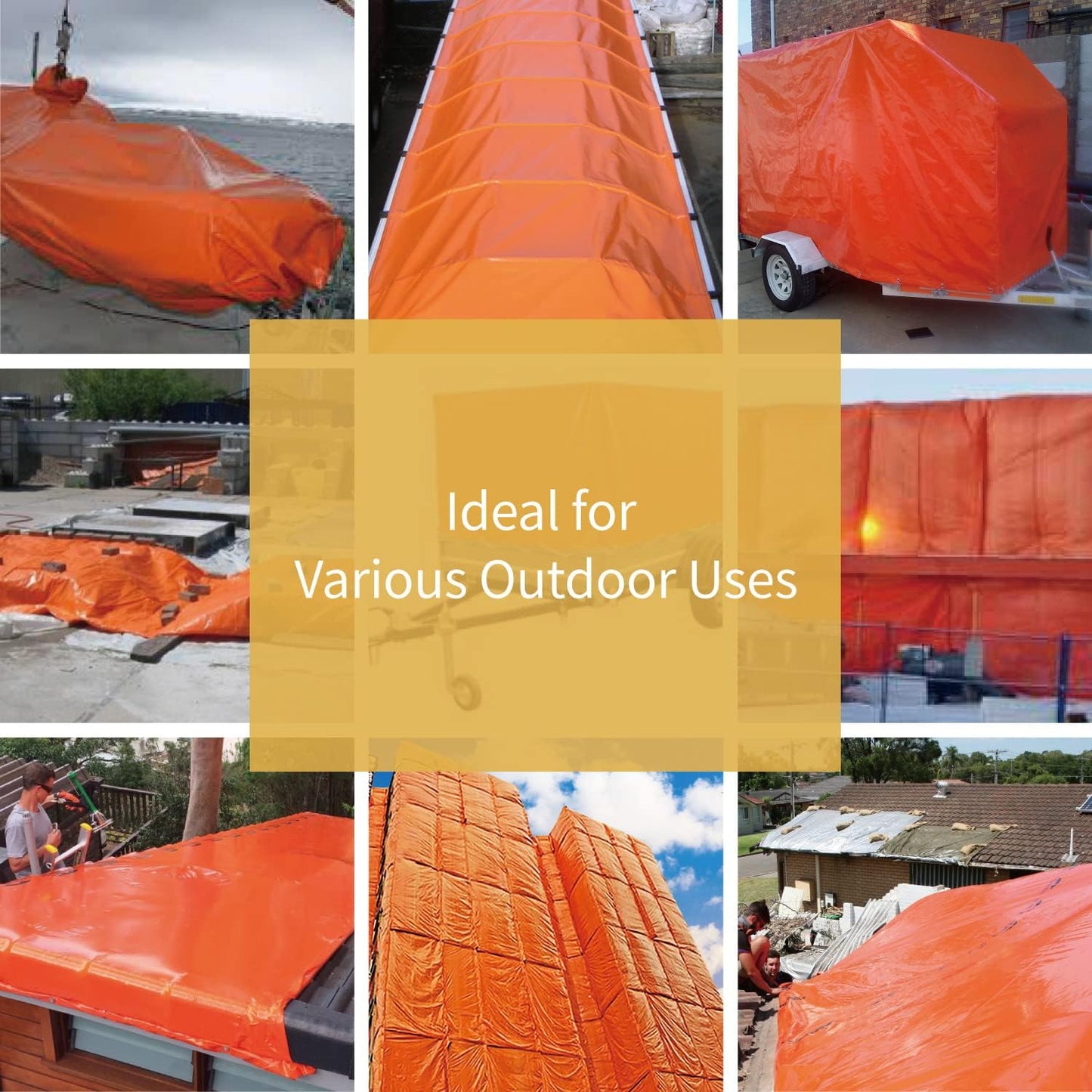 GUARD SHIELD Orange Tarp 20x20 Feet Tarps High Visibility Outdoor Poly Cover Lightweight 6mil