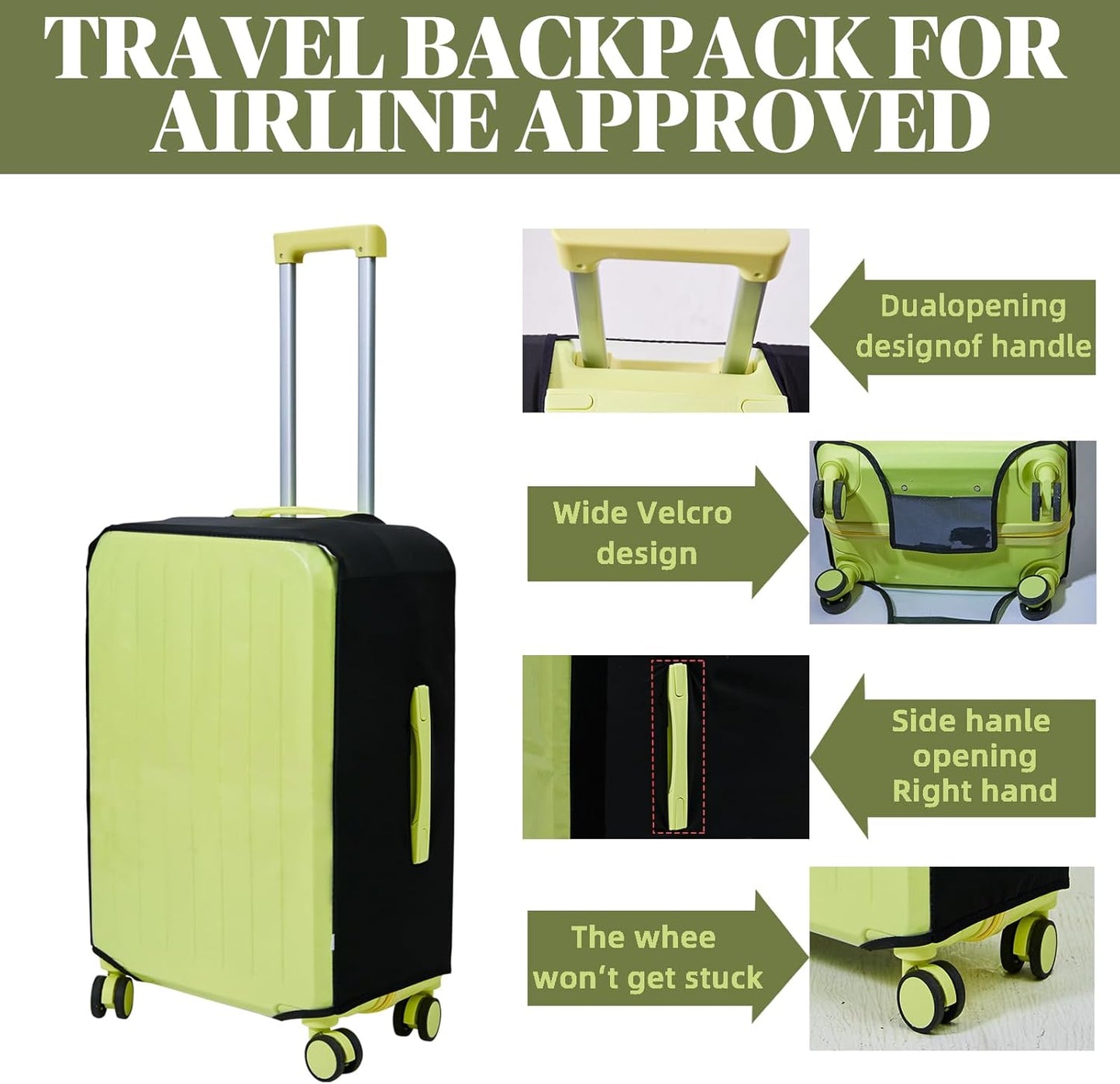 Clear PVC Suitcase Covers Protectors Transparent Luggage Cover Waterproof Wheeled Suitcase Dust Cover Dustproof Travel Luggage Sleeve Protector (3PCS Elastic)