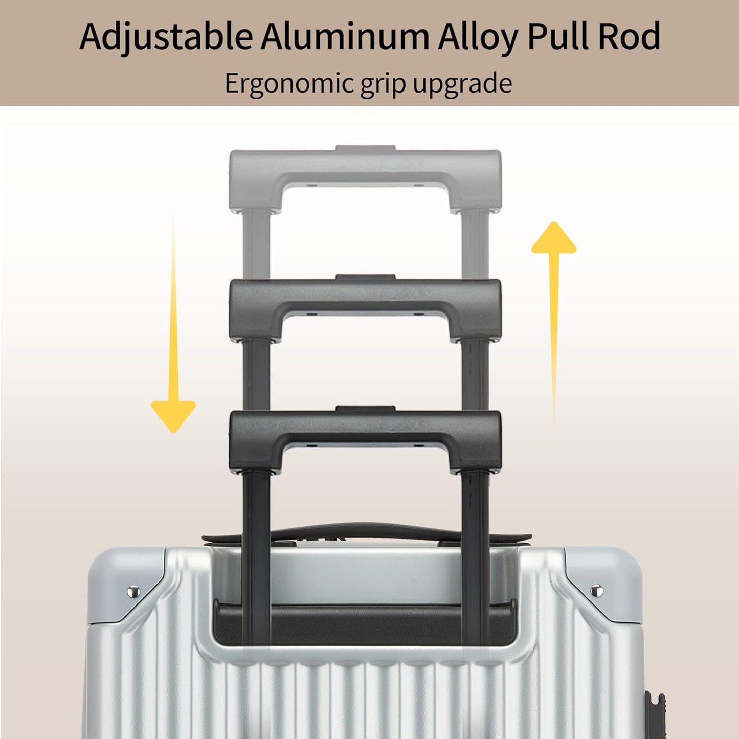 20 Inch Carry on Luggage,Airline Approved 22x14x9 Hard Shell Carry on Suitcase with 360° Spinner Wheels,TSA Lock and Lightweight Hardside Carry-on Luggage for Travel (Silvery, 20 Inch)