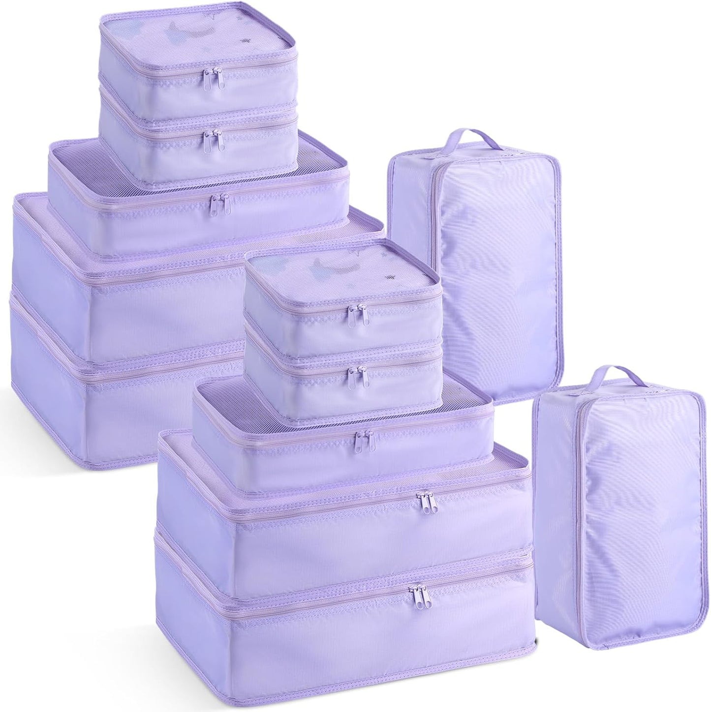 Reginary 6 Set Travel Packing Cubes Luggage Organizer Set Lightweight Suitcase with Shoe Bag for Clothes Toiletries