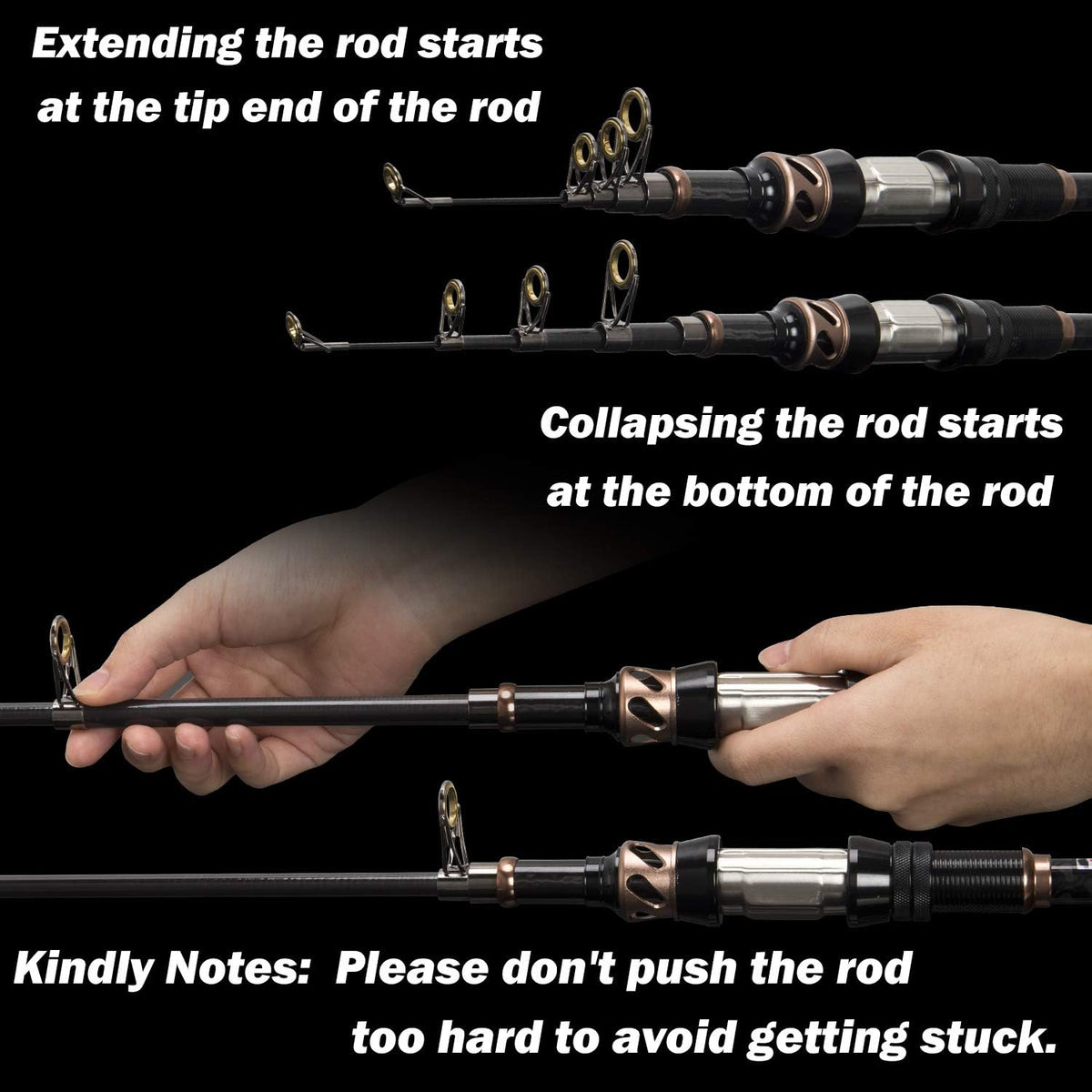 PLUSINNO Fishing Rod and Reel Combos - Carbon Fiber Telescopic Fishing Pole - Spinning Reel 12 +1 Shielded Bearings Stainless Steel BB