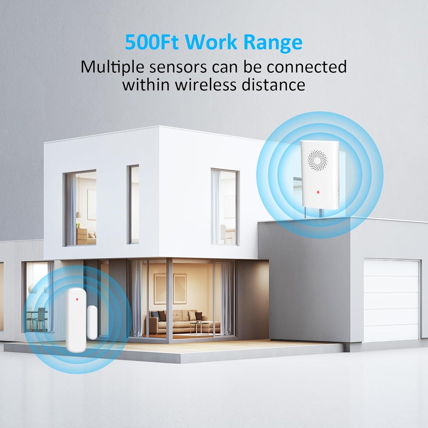 Wireless Door Chime, Door Open Sensor Alarm When Entry Business/Office/Store (500ft Range 51 Ringer Adjustable Volume) Home Alert Bell for Kid/Toddler Safety, 2 Receivers +2 Sensors