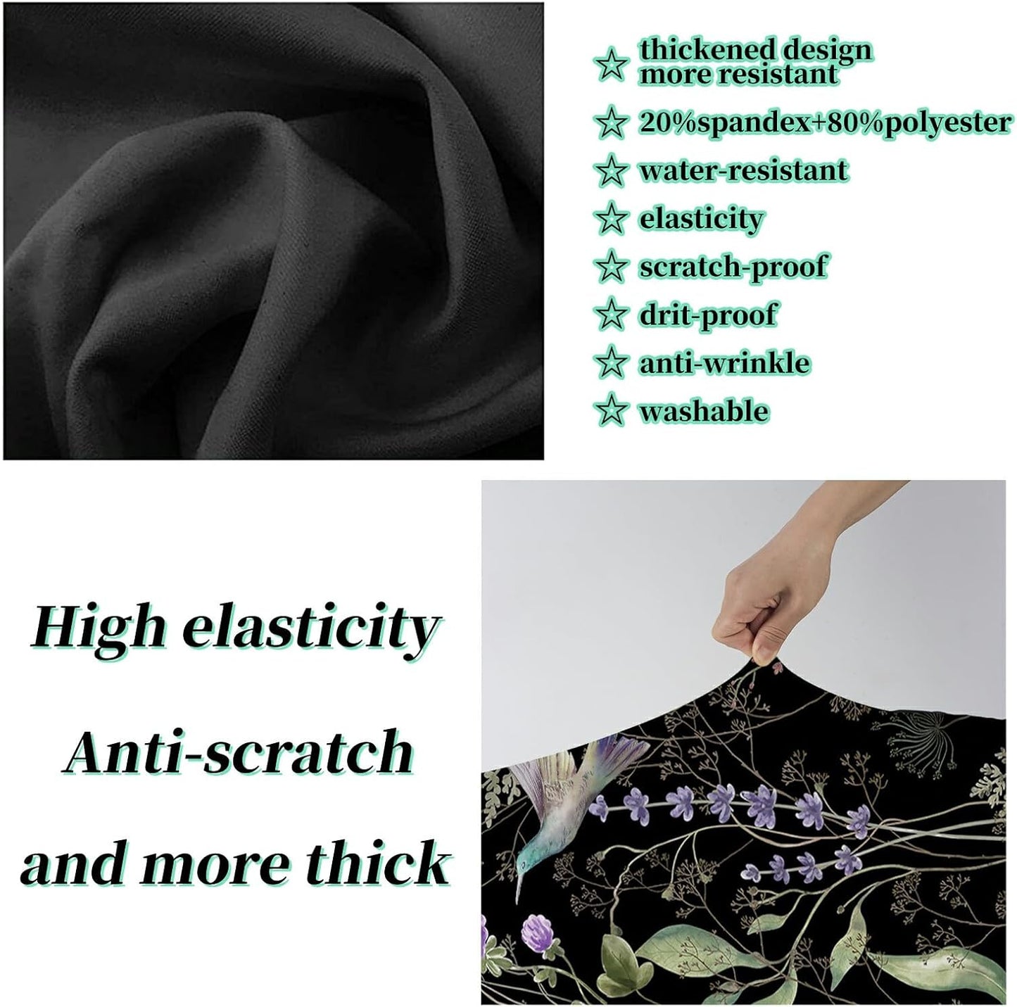 Luggage Cover Suitcase Protector + Luggage Tag, Wild Flowers Hummingbird Travel Suitcase Cover for 29-30 inch Luggage (XL) with Concealed Zipper Washable Elastic Cloth Dustproof Anti-Scratch