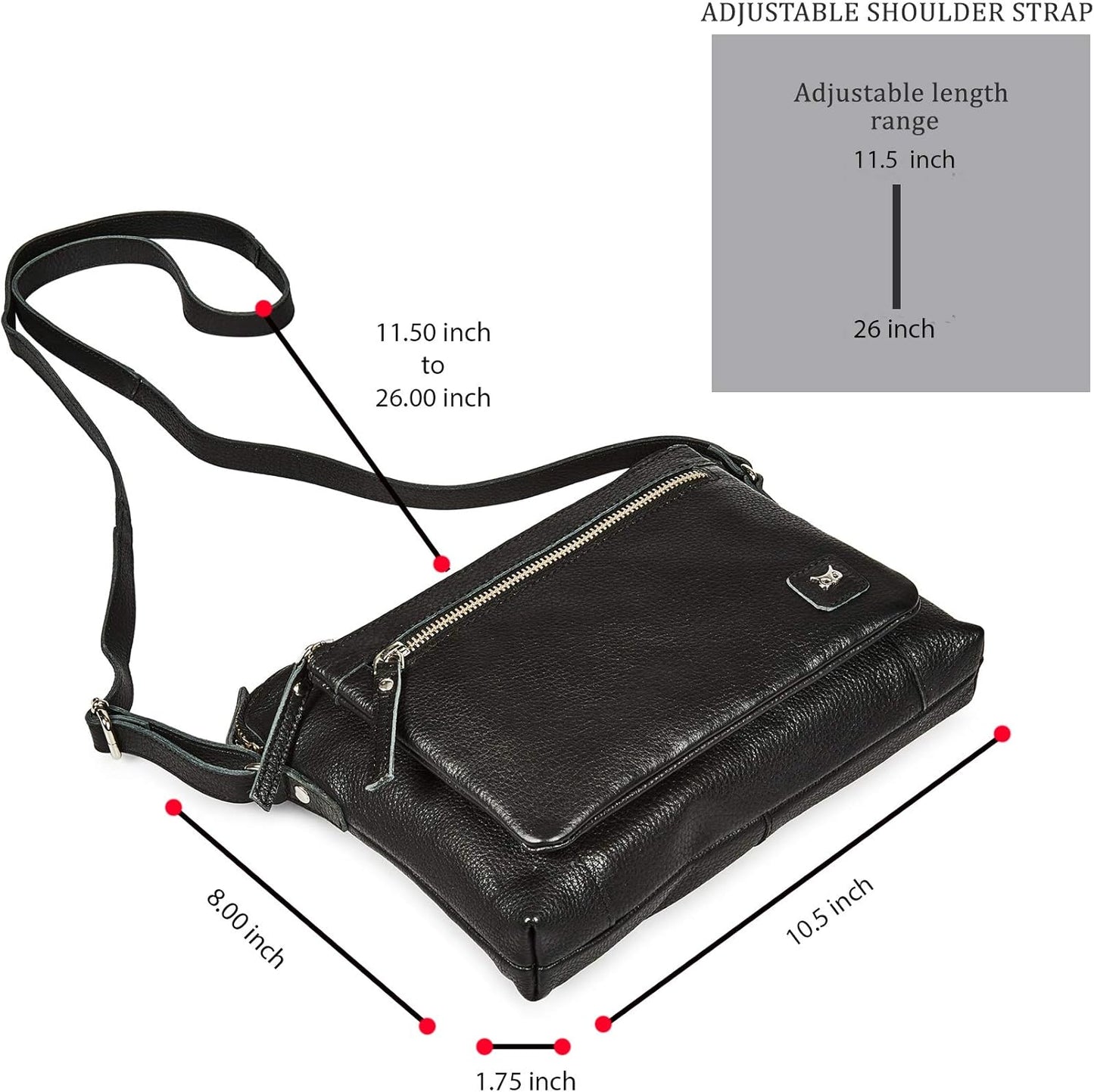 Wise Owl Accessories Small Soft Pebbled Real Leather Crossbody Handbags Purses Sling Crossover Shoulder Bag
