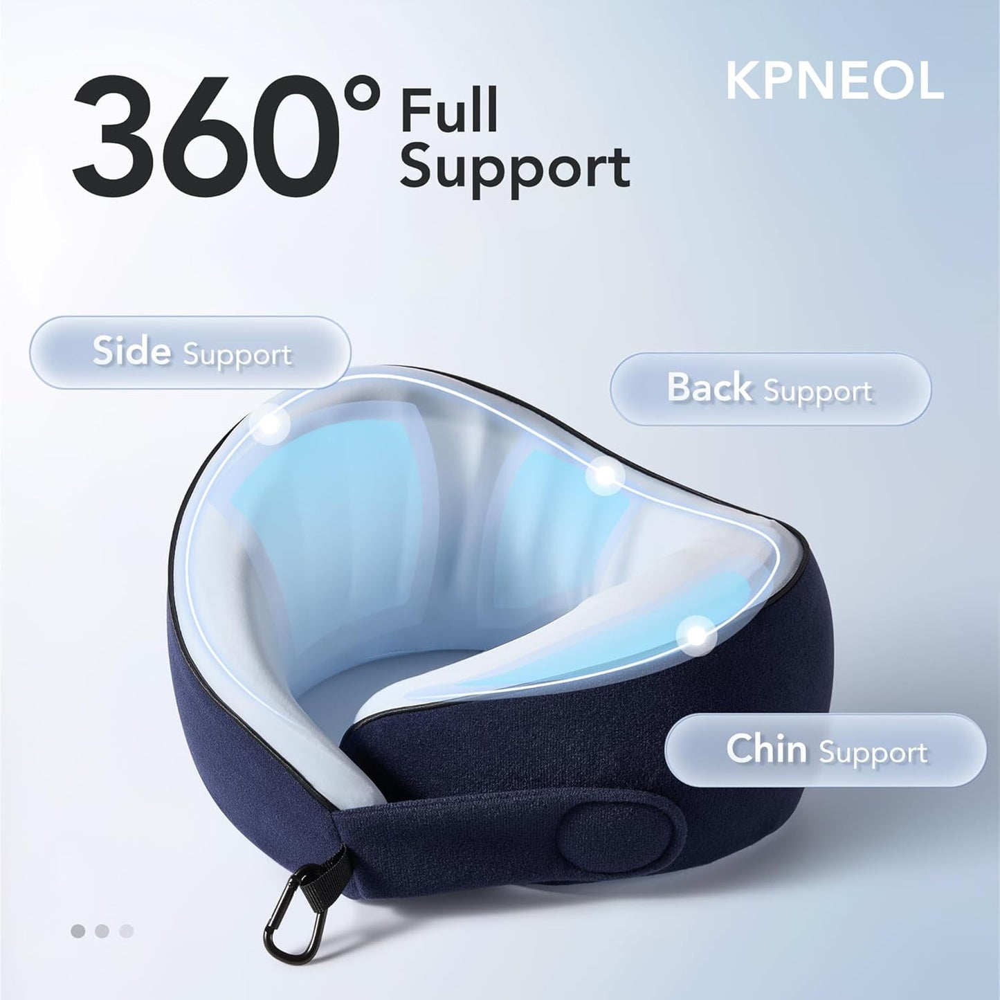 Travel Pillow, 100% Pure Memory Foam Travel Neck Pillow Airplane Neck Support Ergonomic Design for Traveling Suitable for Airplanes,Offices and Cars (Blue)