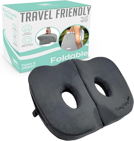 Foldable Sit Bone Seat Cushion - for Sit Bone Pain, Hip, Butt, Ischial Tuberosity, Hamstrings, and Sciatica Pain Relief - for Home, Office, and Driving…