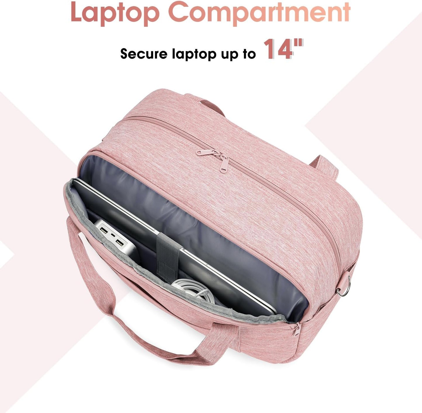Narwey 18" Carry on Bag with Laptop Compartment 14 Inch Travel Duffel Bag for Spirit Airlines Personal Item Bag Overnight Weekender Bag with Wet Pocket for Women and Men (Pink)