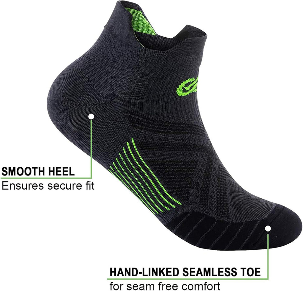 PAPLUS Ankle Compression Sock for Men and Women 2/4/6 Pairs, Low Cut Compression Running Sock with Ankle Support