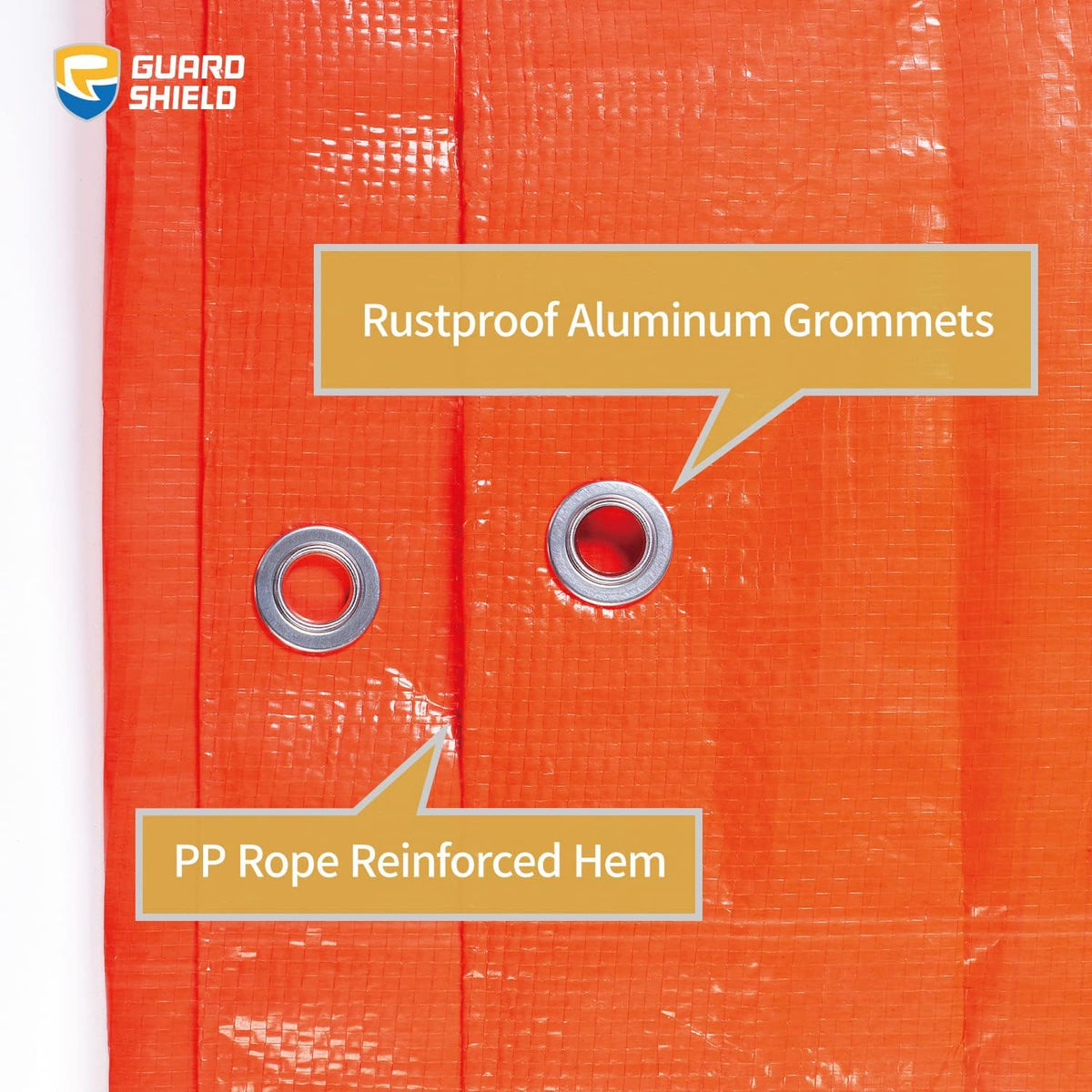 GUARD SHIELD Orange Tarp 12x12 Feet Tarps High Visibility Outdoor Poly Cover Lightweight 6mil