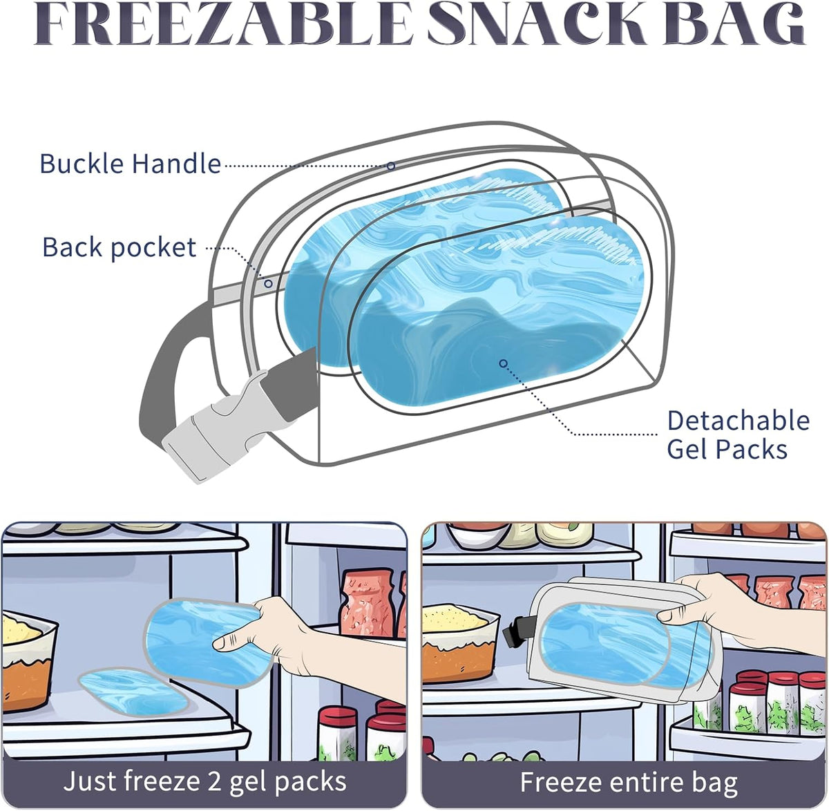 Small Cooler Bag Freezable Lunch Bag for Work School Travel,Leak-Proof Small Lunch Bag,Small Insulated Bag for Kids/Adults,Freezer Lunch Bags,Freezable Snack Bag,Mini Lunch Bag Fit for Yogurt