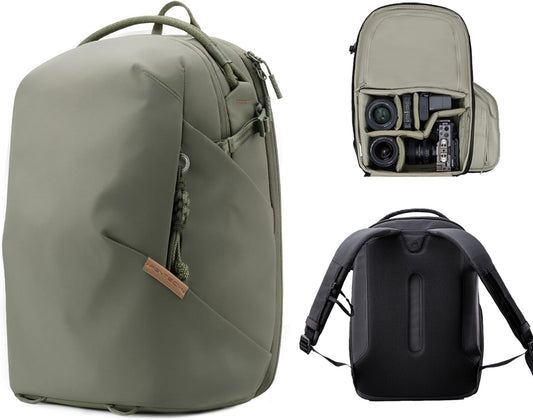 PGYTECH OneGo Lite 16L Camera Backpack Water-Resistant DSLR/Mirrorless Bag for Sony/Canon/Fujifilm, Drone Backpack, Tripod Mount Travel & Weekend Photography Pack for 14" Laptop(Forest)