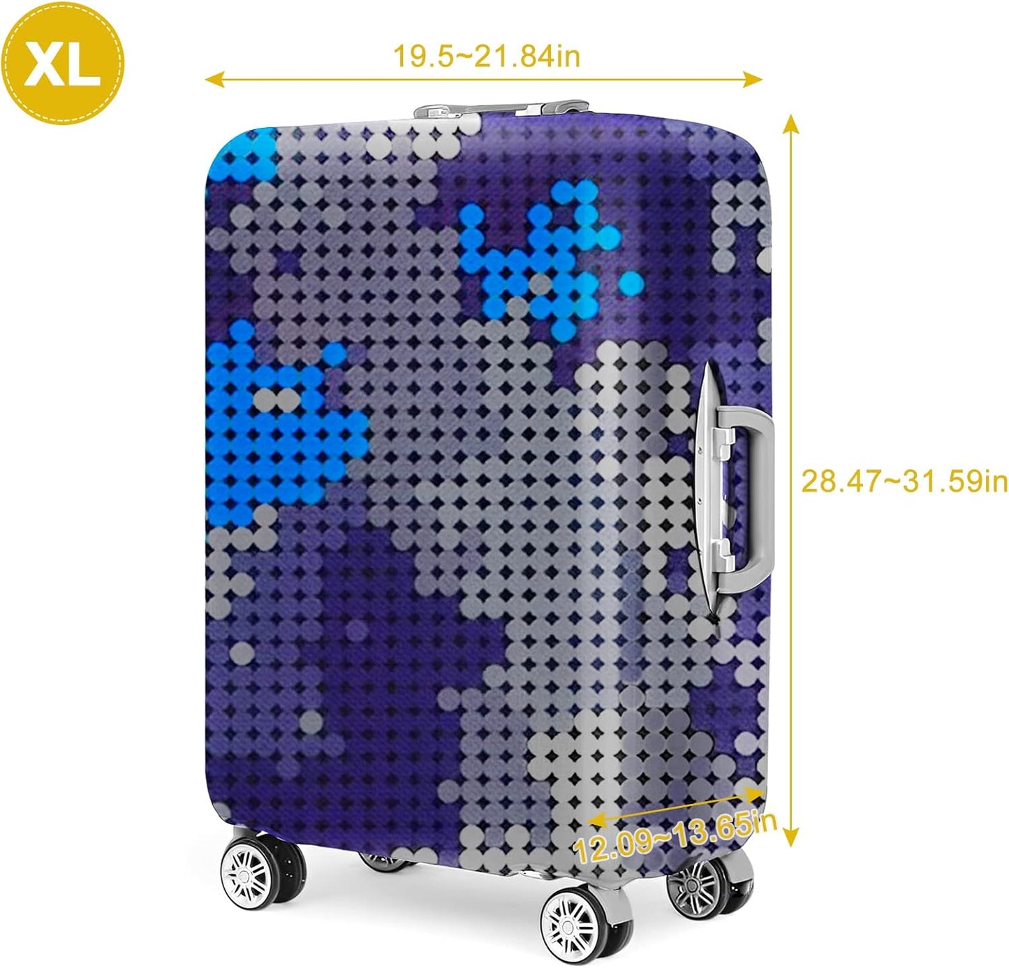 30 Inch PVC Luggage Protector Covers for TSA Approved Clear Suitcase Cover Protector Transparent Luggage Protective Cover Set (Map, Suitable for 30"-31")