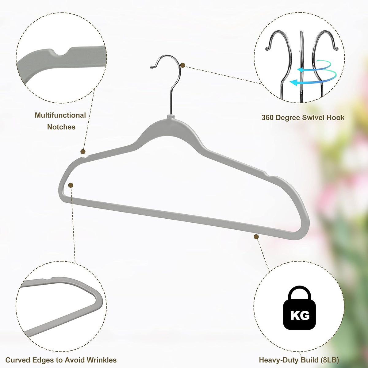 Quality Hangers Clothes 200 Pack - Non-Velvet Plastic for -Heavy Duty Coat Hanger Set -Space-Saving Closet with Chrome Swivel Hook, Functional Non-Flocked Hangers, Black, 17.5'' (PL020/ctn)