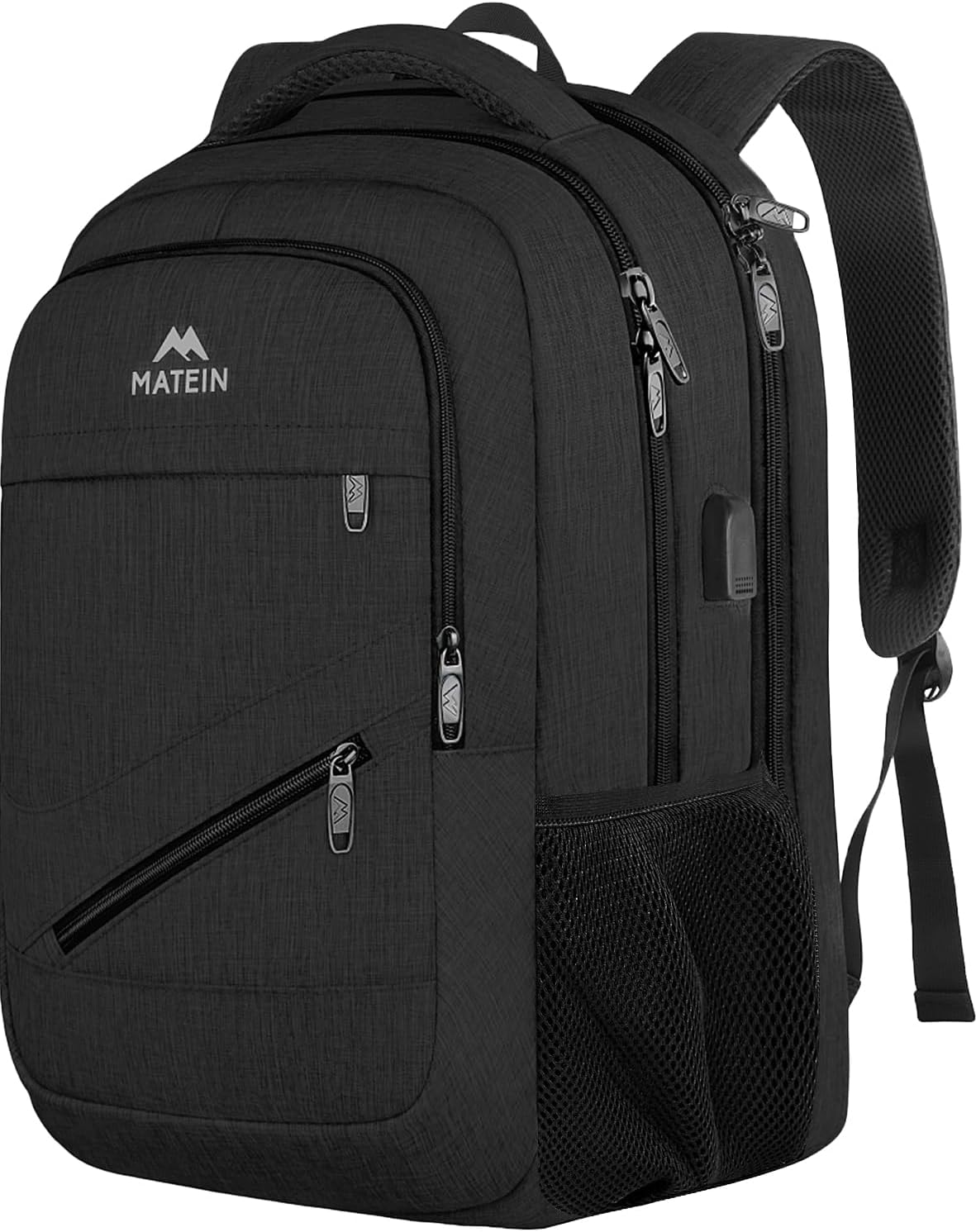MATEIN 15.6 Inch Backpack for Men Women, 20 L Personal Item Casual Backpack Airline Approved, Water Resistant Laptop Computer Backpack with Multiple Organized Pockets, Black