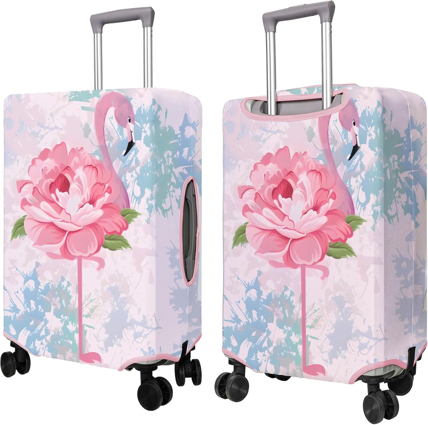 Travel Luggage Cover Suitcase Protector Fits 18-32 Inch Wheel Covers PatternedTravel Related Items Flower Luggage Protector Elastic L