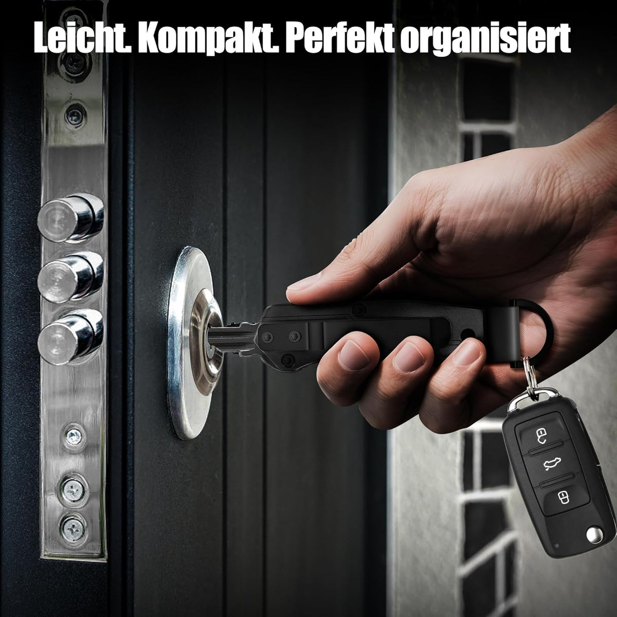 Key Organizer for Men Compact Key Holder Minimalist Key Case Metal Key Chain Key Holder for Keychain Secures 2-5 Keys