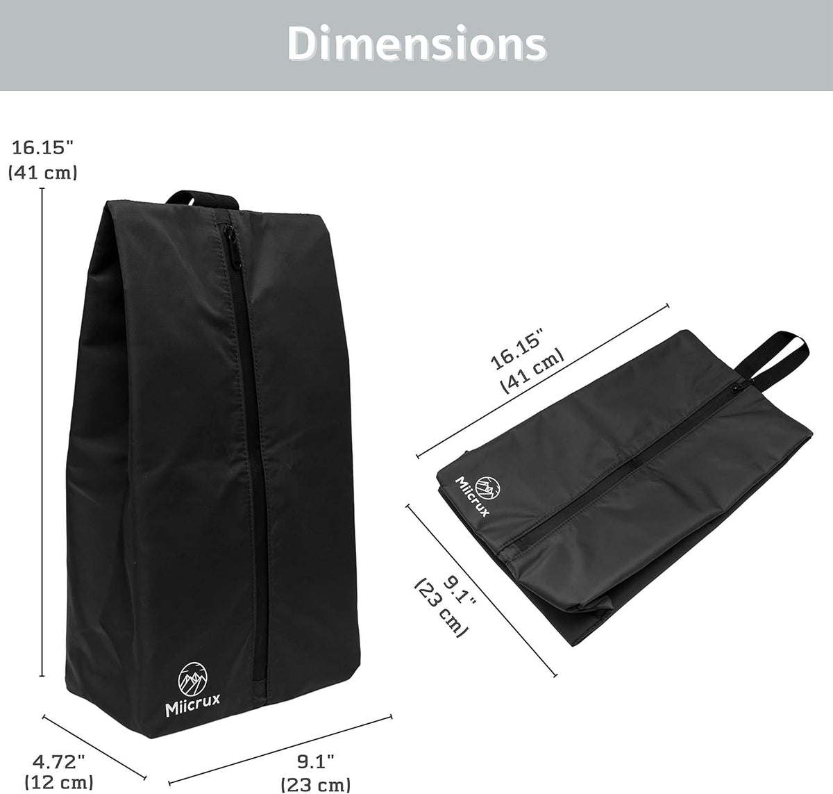 Travel Shoe Bag, Odor Absorbing Bag, Water Resistant, Shoe Storage, Organizer Shoe Pouch with Zipper for Men and Women