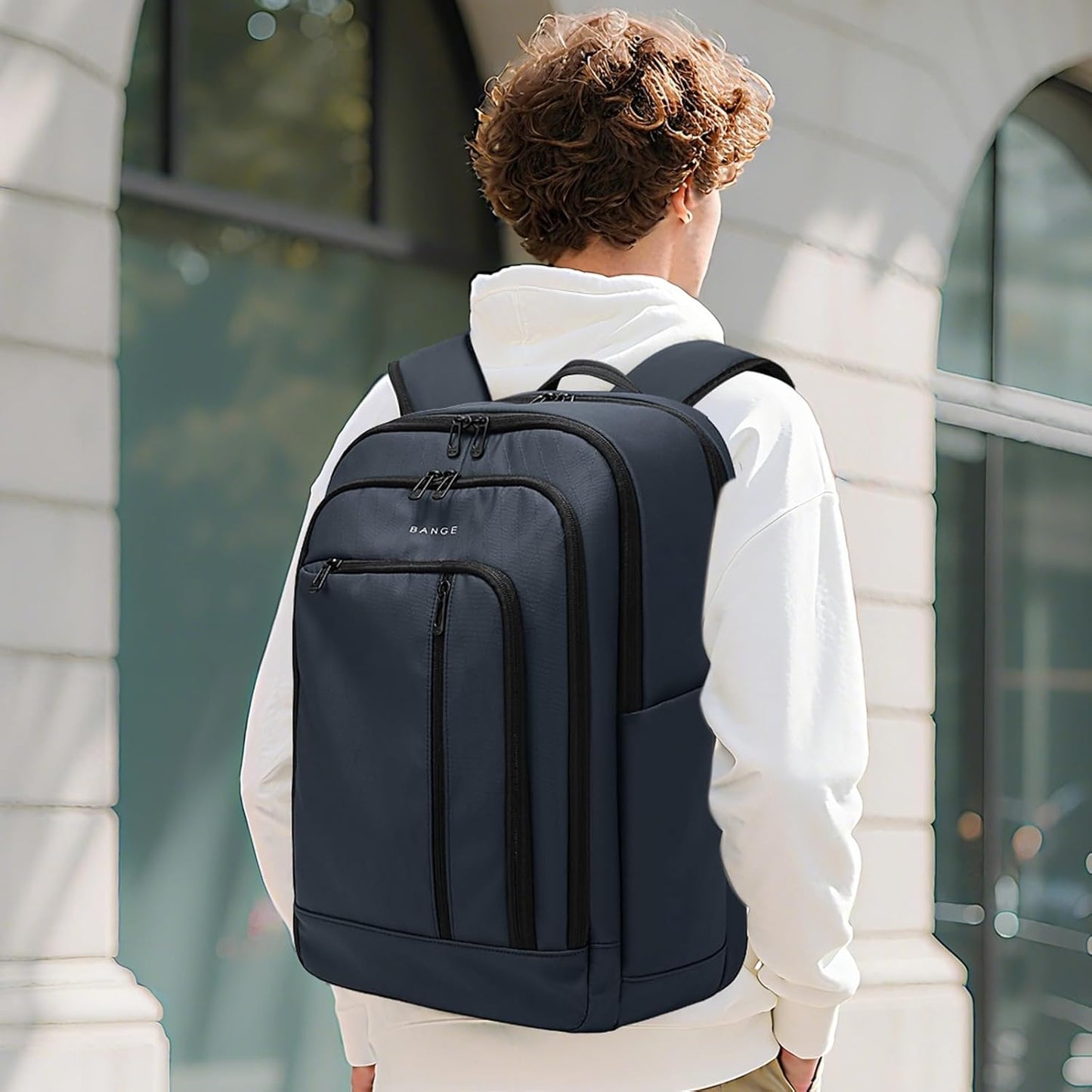 BANGE 28L Slim Laptop Backpack for Men & Women, 15.6 Inch Business Backpack, Lightweight Travel Backpack, Waterproof Work Commuter Backpack, Hiking Daypack for Office, Outdoor, and Daily Use