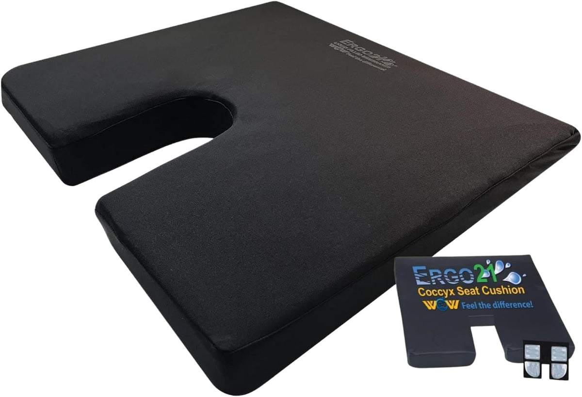 LiquiCell Coccyx Seat Cushion, Aid for Tailbone Pain Relief, Sciatica Pain, Back Support | Donut Like Butt Pillow for Long Hours Sitting at Home/Office Chair (18" W x 17" L x 2" H)