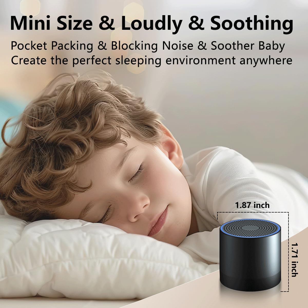 Portable Sound Machine Mini White Noise Machine with 30 Soothing Sounds for Newborn Kids Adults Rechargeable Sleep Brown Noise Machine with 4 Timers Memory Function for Travel Camping Home and Office