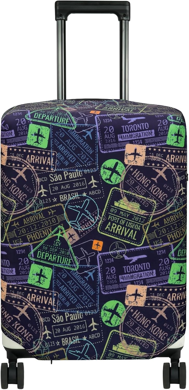 HYPER VENTURE Washable Luggage Cover - Fashion Suitcase Protector Fits 31-32 Inch Luggage (Urban Passport, XL)