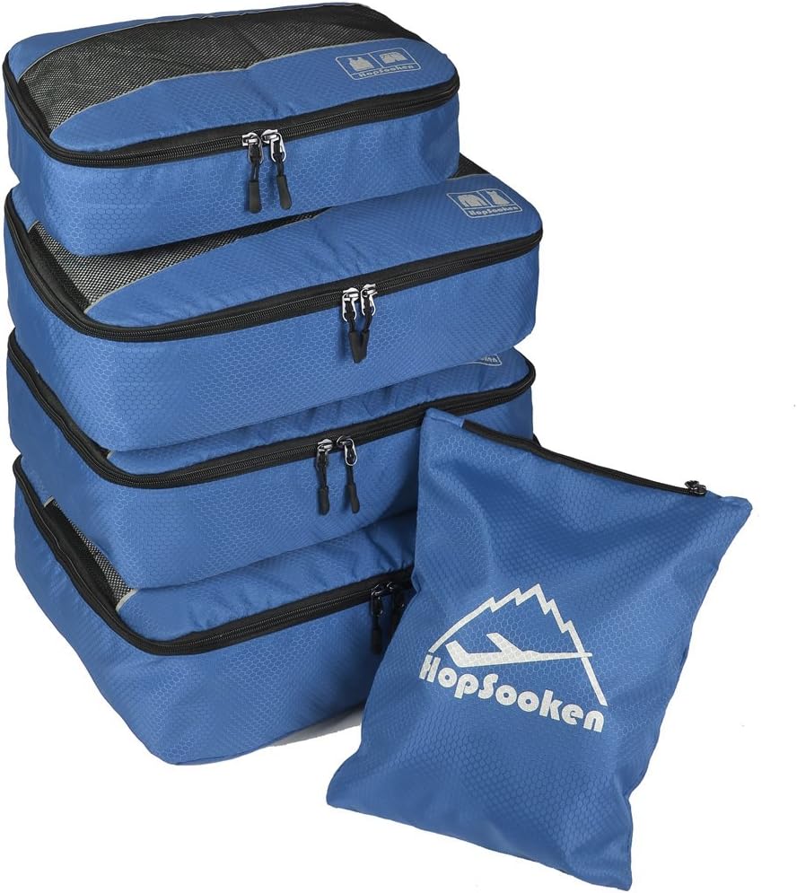 5 Set Packing Cubes for Travel Large Suitcase Luggage Organizer Bags Travel Accessories Vacation 4 Cubes 1 Laundry Pouch Bag