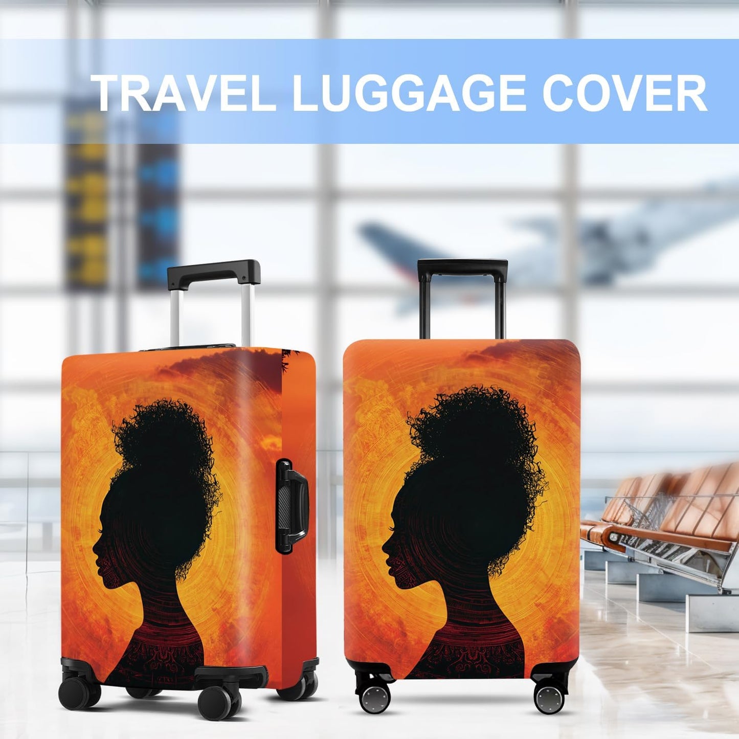 Luggage Cover Washable Suitcase Protector Anti-scratch Suitcase cover Fits 20-34 Inch Luggage (Girl-3, S(20-22inch suitcase))